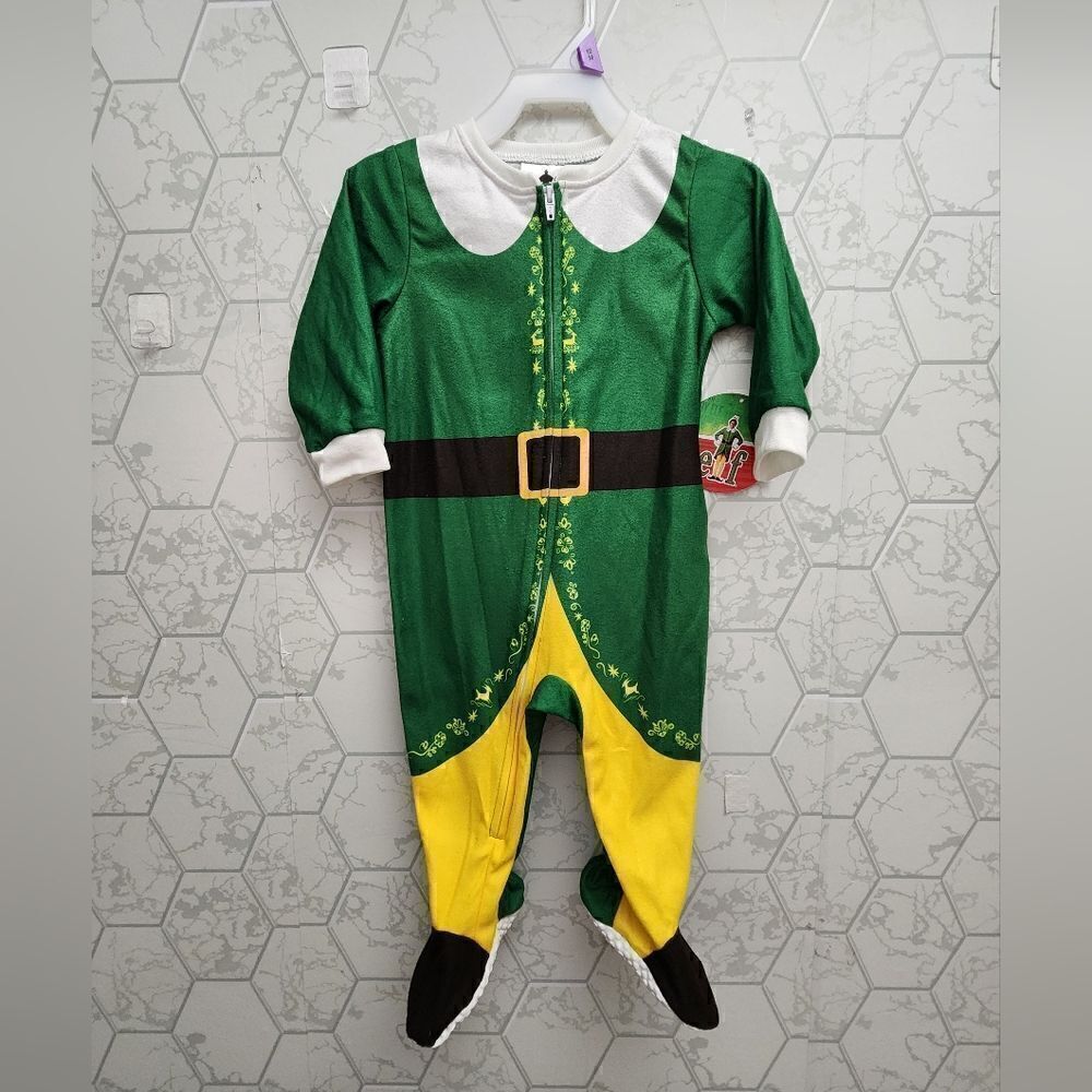 Elf the movie Buddy the Elf Toddler Christmas Fleece One-Piece Sleeper New